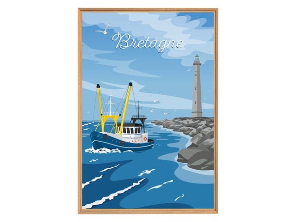 Image encadrée Port de Bretagne, CEANOTHE l.65 x H.97 cm