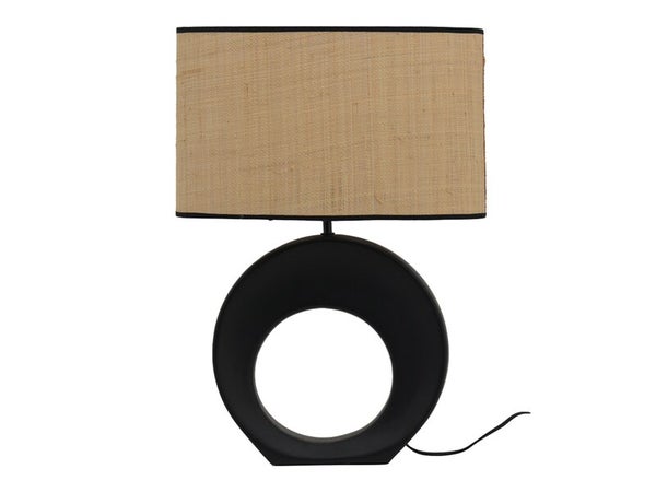 Lampe Anori, céramique, noir, H.60 cm, E27, SEYNAVE