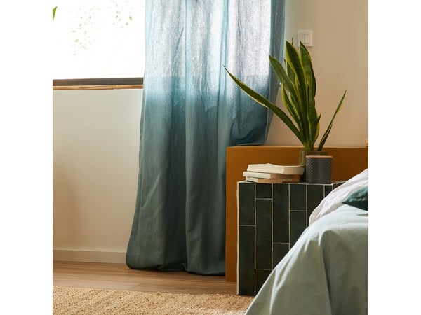 Rideau tamisant INSPIRE Kalpe 100% coton, 140 x 280 cm, aqua 2 bleu