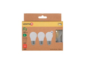 Ampoule led spherique e27 3,8w=60w 806lm depolie 2700k classe a lot de 3 LEXMAN