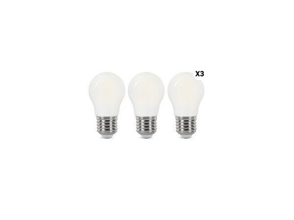 Ampoule led spherique e27 3,8w=60w 806lm depolie 4000k classe a lot de 3 LEXMAN