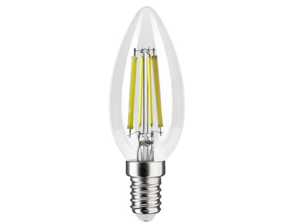 Ampoule led flamme lisse e14 2w=25w 255lm claire 4000k classe a LEXMAN