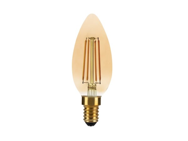 Ampoule led flamme e14 4w=40w 470lm 2700k ambre LEXMAN