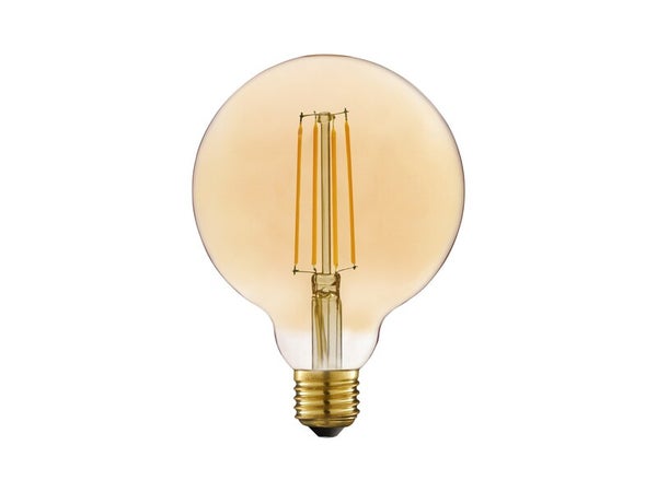 Ampoule led globe 125mm e27 7,8w=60w 806lm 2700k ambre LEXMAN