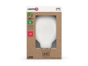 Ampoule led globe 95mm e27 4,9w=75w 1055lm depolie 4000k classe a lxm