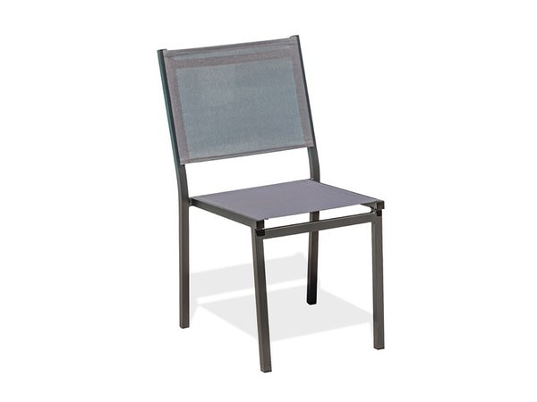 Chaise de jardin en aluminium, DCB GARDEN Tolede, gris/argent