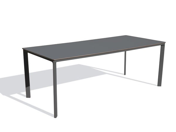 Table de jardin aluminium, DCB GARDEN Meet, 200 x 90 cm, gris