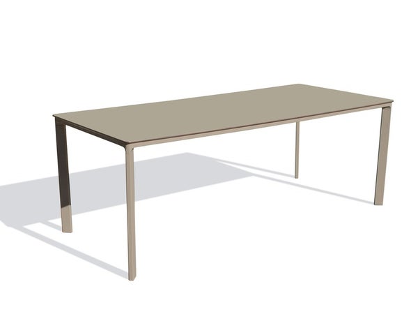 Table de jardin aluminium, DCB GARDEN Meet, 200 x 90 cm, taupe