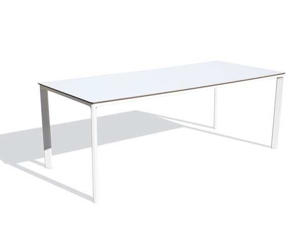 Table de jardin aluminium, DCB GARDEN Meet, 200 x 90 cm, blanc