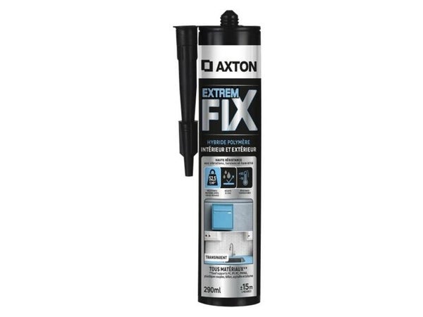 Colle fixation int/ext polymere axton extremfix transp cart 290ml