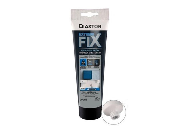 Colle fixation int/ext polymere axton extremfix blanc tube 200ml