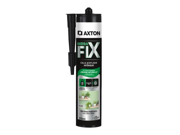 Colle fixation intérieur acrylique Axton Megafix blanc cartouche 310ml