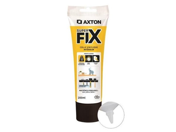 Colle fixation interieur acryliq axton superfix transparent tube 200ml