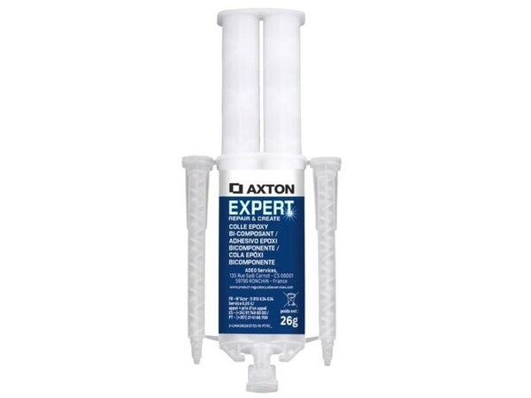 Colle de REPARATION époxy Seringue universelle AXTON, 26 ml, 26 g