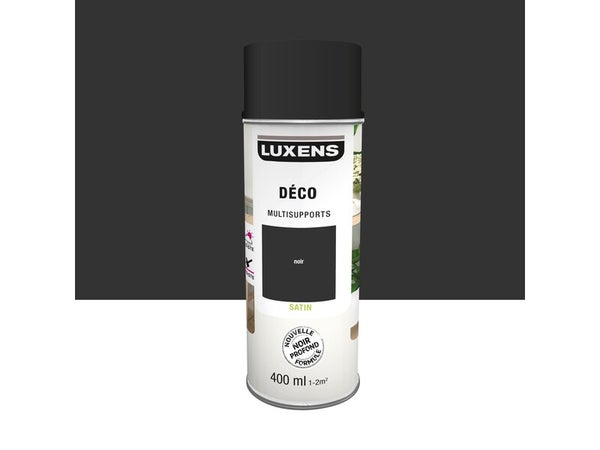 Bombe de peinture Multisupports LUXENS noir satine 400 ml