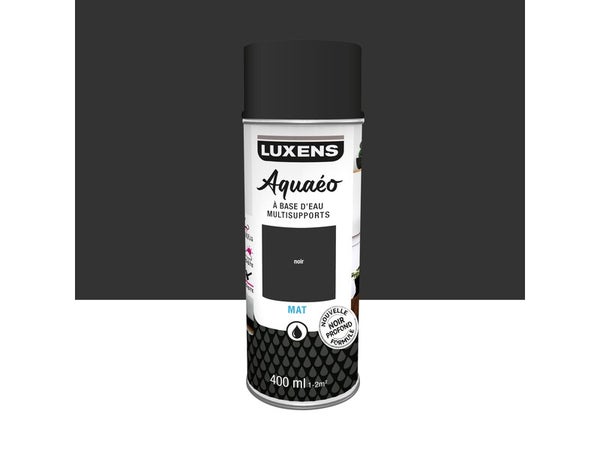 Bombe de peinture Aquaeo LUXENS noir mat 400 ml