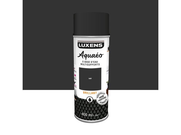 Bombe de peinture Aquaeo LUXENS noir brillant 400 ml
