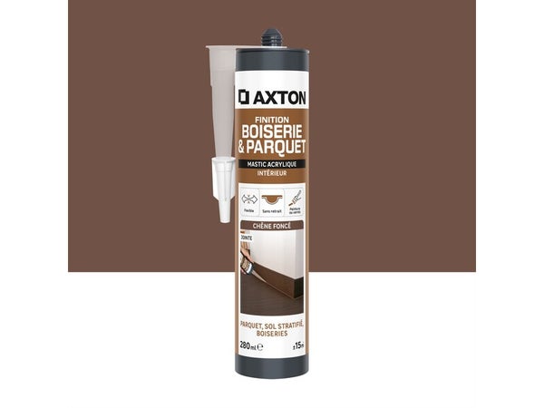 Mastic boiserie/parquet acrylique AXTON chene fonce cartouche 280ml