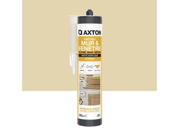 Mastic mur/fenetre acrylique platre/bois/beton AXTON t.pierre c. 280ml