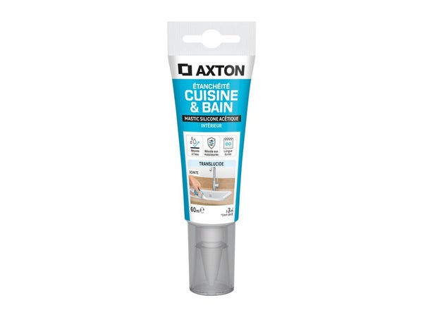 Mastic silicone cuisine/bain transparent AXTON tube 60 ml