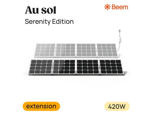 Panneau solaire Beem Serenity, kit d'extension 420W, installation au sol