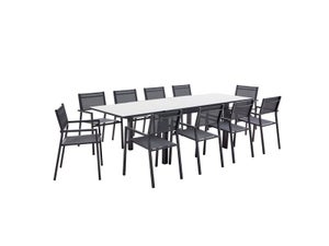 Table de jardin en aluminium rectangulaire 10 personnes Lyra II, gris anthracite, NATERIAL