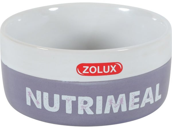 Ecuelle rongeur ceramique nutrimeal 300ml d11,7cm h5,2cm blanc/mauve