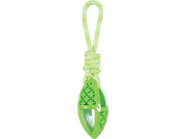 Jouet chien TPR samba oval corde 28 cm vert