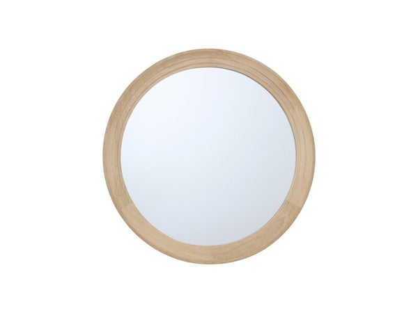 Miroir rond épais bois clair diamètre 76 cm