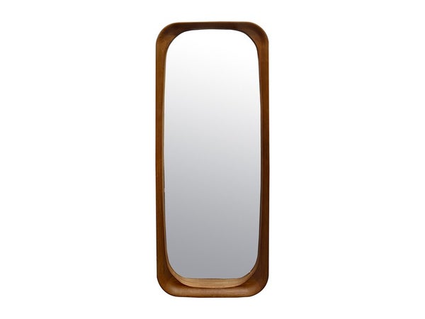 Miroir arrondi bois brun 50 x 122 cm