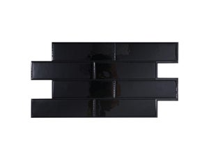 Lot de 2 crédences adhésives Smartiles Oslo, noir, 57.3 cm x 29.1 cm