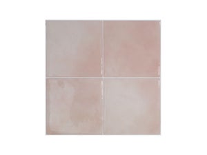 Lot de 4 crédences adhésives Smartiles Zellige, rose, 23 cm x 23 cm