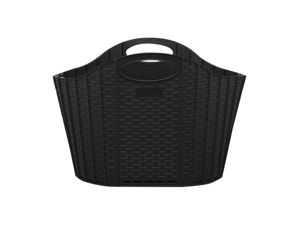 Panier à linge Linen noir H.39 x l.54 x P.37.5 cm