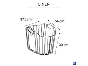 Panier à linge Linen noir H.39 x l.54 x P.37.5 cm