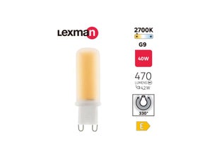 Ampoule led bulbe G9 verre 4,2W=40W 470 LM dépolie 2700K LEXMAN