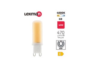 Ampoule led bulbe G9 verre 4,2W=40W 470 LM dépolie 4000K LEXMAN