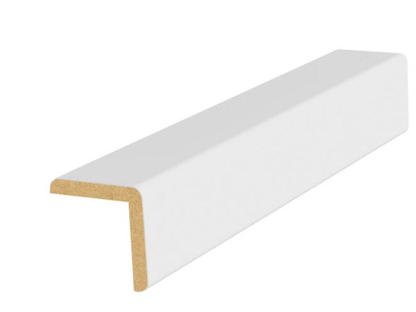 Baguette angle revêtu papier 2200 x 25 x 25 mm blanc