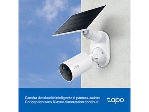 Camera exterieure avec panneau solaire tc82 tapo blanc