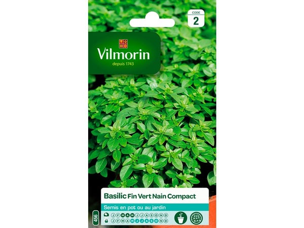 Basilic fin, vert et compact VILMORIN 2 g