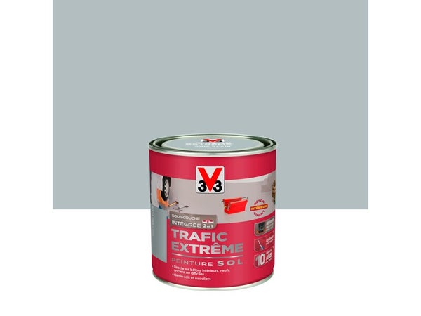 Peinture sol Trafic extrême V33, RAL 248, gris clair satiné, 0.5 l