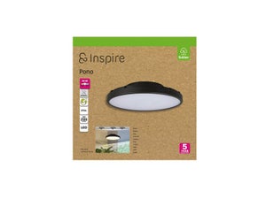 Plafonnier exterieur pono led d30cm cct ip54 noir inspire