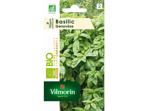 Graine aromatique basilic genovese bio, VILMORIN, 1 g