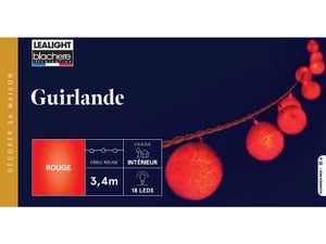 GUIRLANDE BOULE VELOUR ROUGE 3.40M