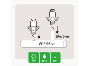 Lot de 10 micro-irrigation microdiffuseur GEOLIA