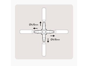 Lot de 10 connecteurs transversal pour arrosage GEOLIA diam.4 x 6 mm