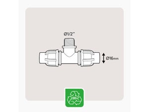 Raccord en T pour arrosage GEOLIA Geo1645d