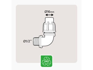 Raccord coudé pour arrosage GEOLIA Geo1655d