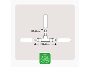 Lot de 25 raccords en T pour arrosage GEOLIA diam.4 x 6 mm Geo9141-25