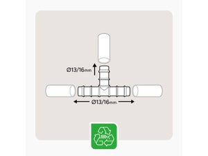 Lot de 10 raccords en T pour arrosage GEOLIA Geo9071-10