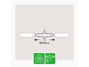 Lot de 10 raccords droit pour arrosage GEOLIA Diam.4 x 6 mm Geo9152-10